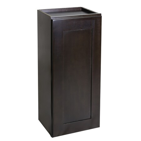 Design House Ready to Assemble 9x30x12" Shaker Style 1-Door Wall Cabinet, Espresso 586503